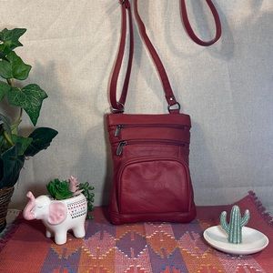 Red Leather Small Crossbody Bag - NWOT